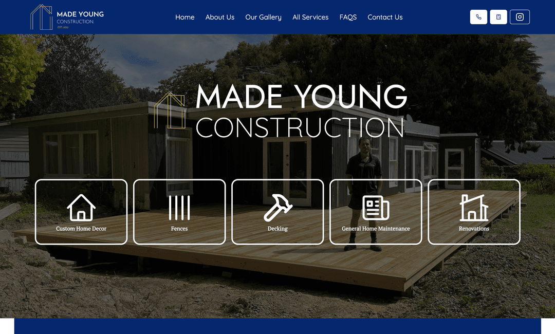 Made Young Construction Website